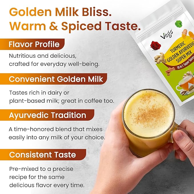 VEGS Turmeric Golden Milk 60 Pyramid Tea Bags - Image 7