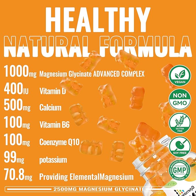 Magnesium Glycinate Gummies- Sugar Free Magnesium Potassium Supplement - Image 5
