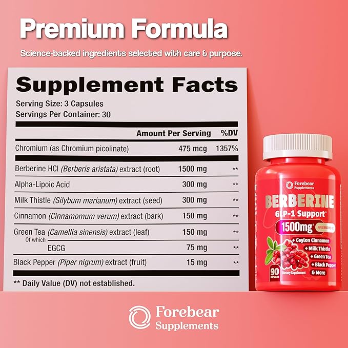 Berberine 1500mg GLP-1 Weight Loss Supplement Pills - Image 2