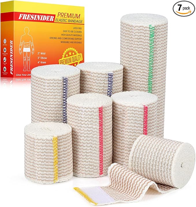 FRESINIDER Premium Elastic Bandage Wrap Self Adhesive Cotton Latex Free by FRESINIDER