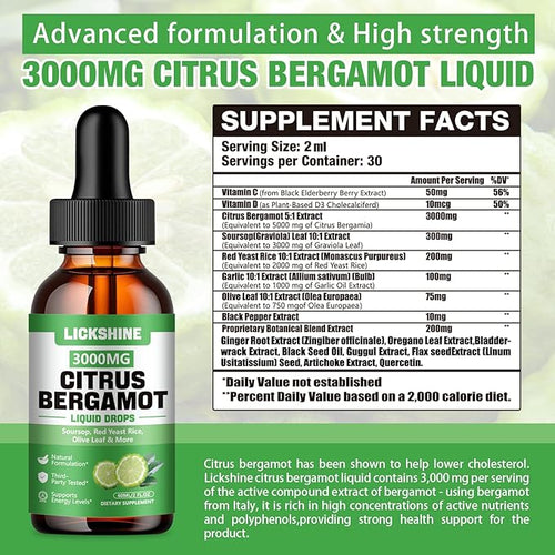 1 Pack 3000mg Citrus Bergamot Liquid Drops - Image 2