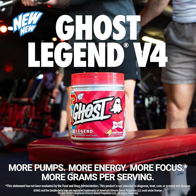 GHOST Legend Pre Workout Powder, Sonic Cherry Limeade - Image 2