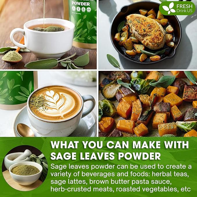 FreshDrinkUS, Sage Leaf Powder 16oz – Premium Culinary Herb, Pure Ground Sage - Image 8