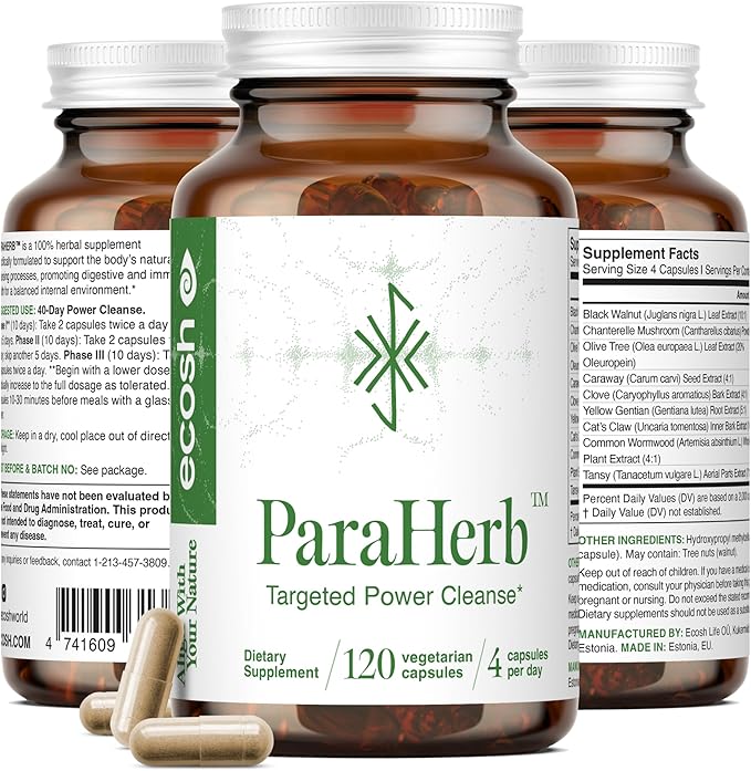Ecosh ParaHerb™ Wormwood, Clove & Chanterelle Extract Intestinal Cleanse – by ECOSH