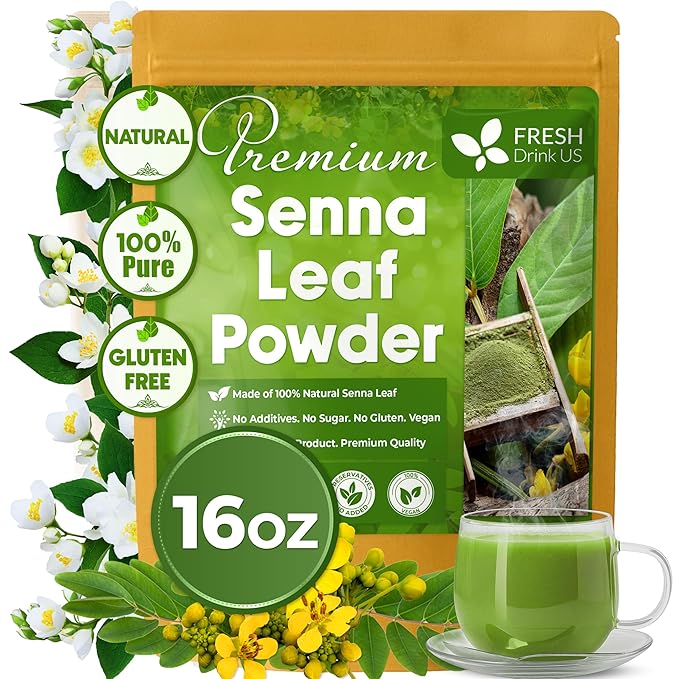 FreshDrinkUS, Premium 16oz Senna Leaf Powder, 100% Natural and Pure from Senna by NaturalandPremiumHerbalTea