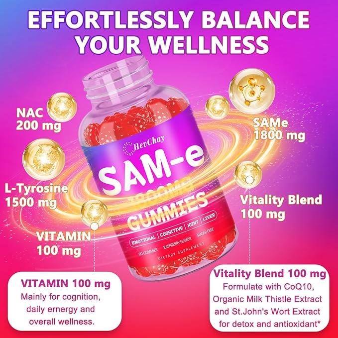 1800 MG SAM e Supplement for Brain, and Liver, High Absorption SAM-e - Image 4