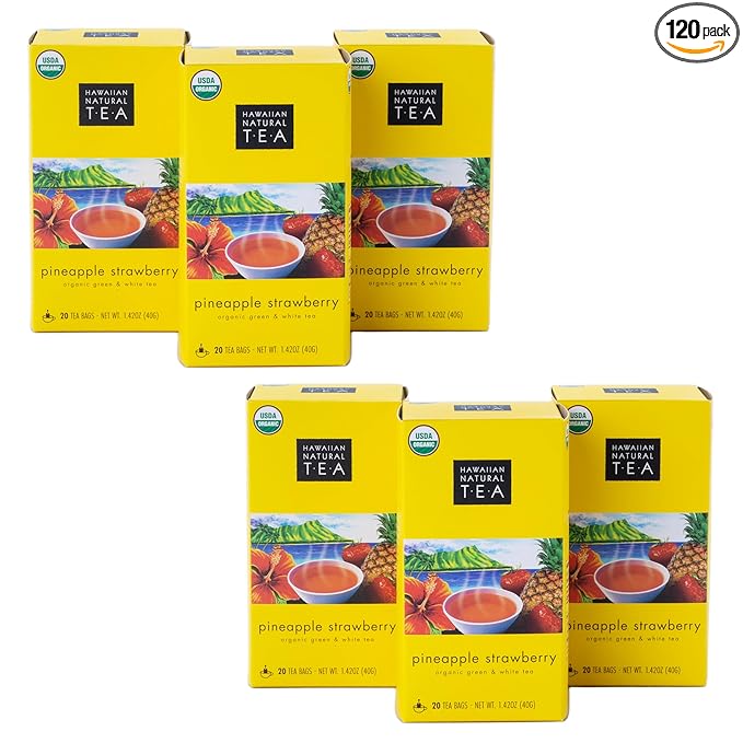 Hawaiian Natural Tea Pineapple Strawberry Flavored Organic Tea by HawaiianNaturalTea