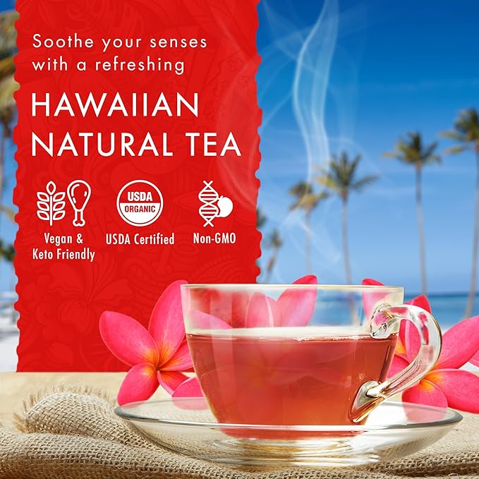 Hawaiian Natural Tea Hibiscus Flavored Organic Herbal Tea - Image 2