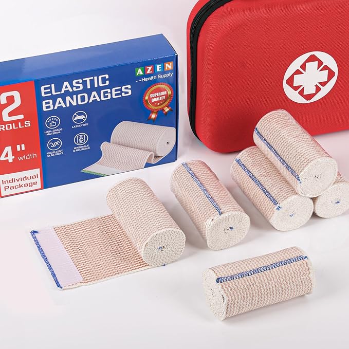 AZEN 4in Premium 2 Pack Elastic Bandage Wrap, Compression Wrap Bandage - Image 6