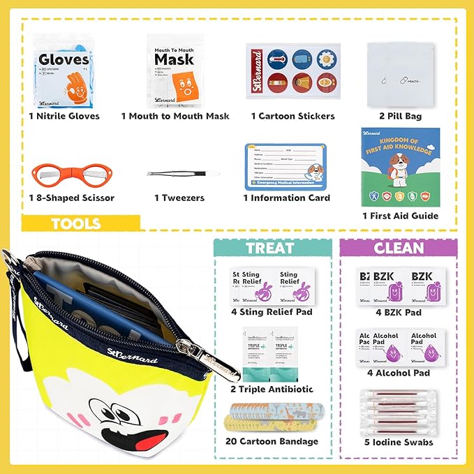 StBernard Kids First Aid Kit, EDC Mini Portable Medical Kit - Image 2