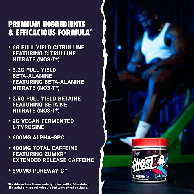 GHOST Legend All Out Pre-Workout Powder, Citrulline, Beta Alanine, NO3-T - Image 3