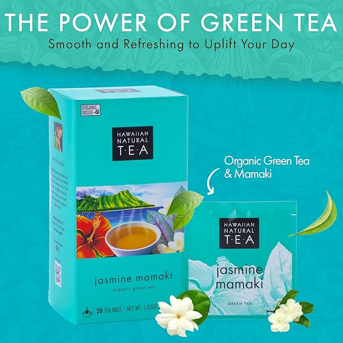 Hawaiian Natural Tea Organic Mamaki Jasmine Green Tea Blend - Image 4