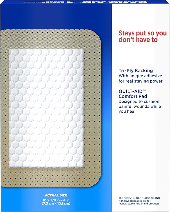 Band-Aid Brand Tru-Stay Adhesive Pads, Large Sterile Sheer Bandages - Image 7
