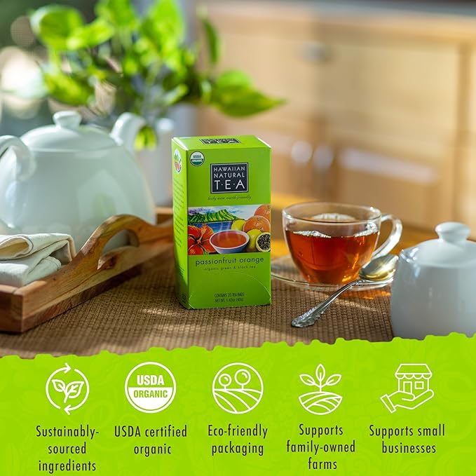 Hawaiian Natural Passion Fruit Orange Flavored Organic Tea - Image 4