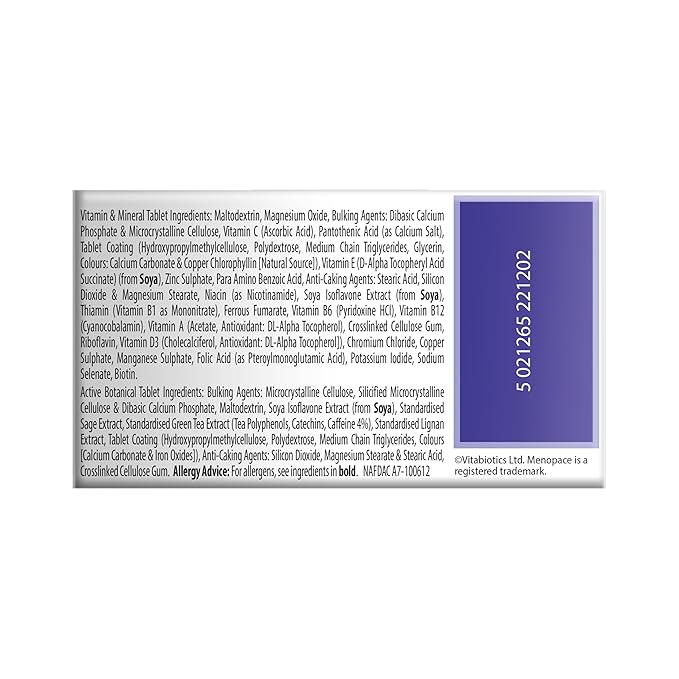 Vitabiotics Ltd Vitabiotics Menopace Plus Active Botanical 56 Tablets (2X28 D. - Image 5