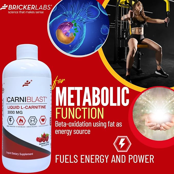 Bricker Labs CARNIBLAST Liquid L-Carnitine 3000mg, Premium L Carnitine Carnipure - Image 7