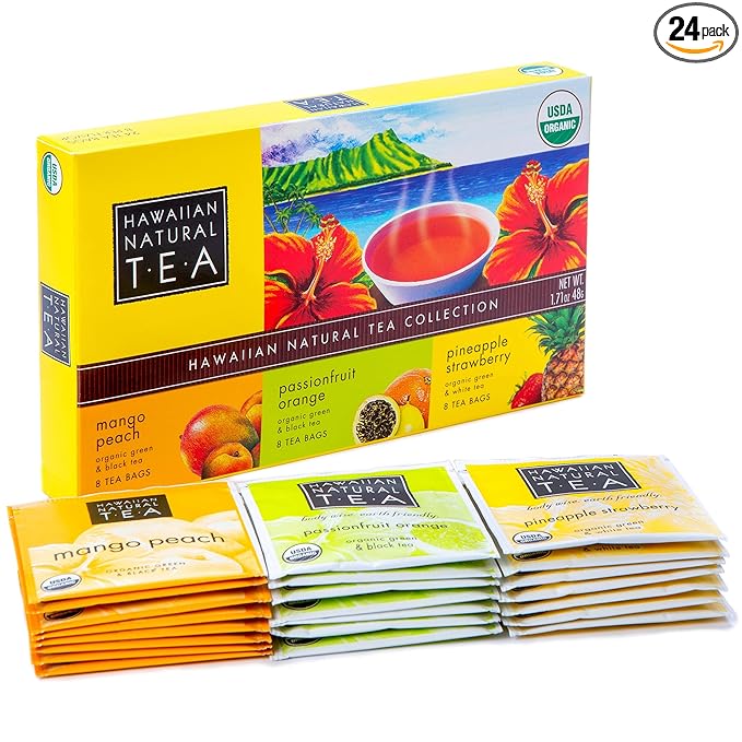 Hawaiian Natural Organic Tropical Fruit Tea Sampler by HawaiianNaturalTea