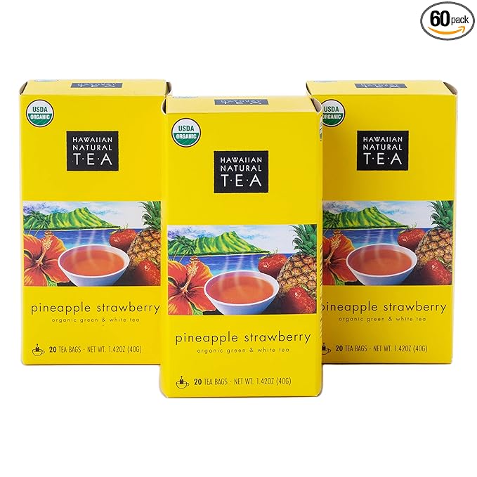 Hawaiian Natural Tea Pineapple Strawberry Flavored Organic Tea by HawaiianNaturalTea
