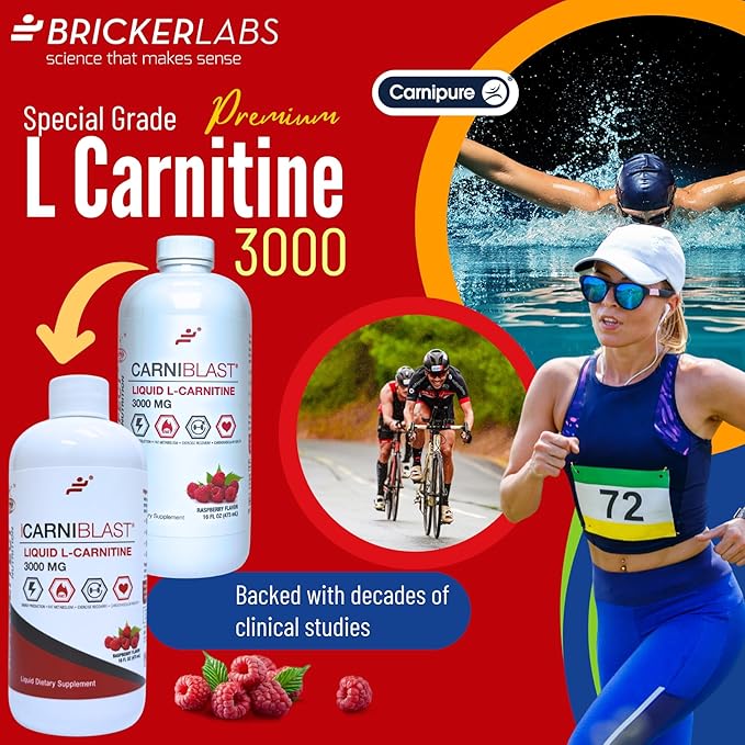 Bricker Labs CARNIBLAST Liquid L-Carnitine 3000mg, Premium L Carnitine Carnipure - Image 2