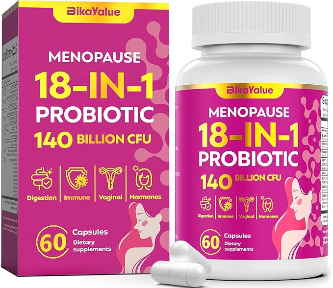 Menopause Supplements for Women, 140 Billion CFU Probiotics, 18-in-1 Menopause by Bikayalue
