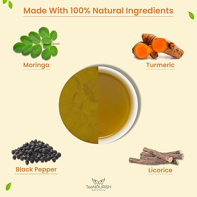 TeaNOURISH Turmeric Moringa Latte | Blend of Indian Superfoods Turmeric - Image 3