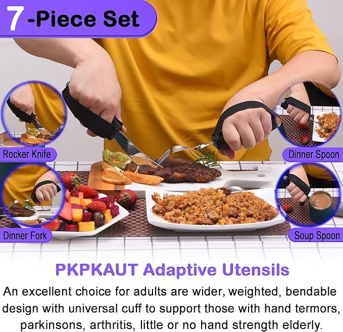 Weighted Parkinsons Utensils for Hand Tremors, Weighted Silverware for - Image 2