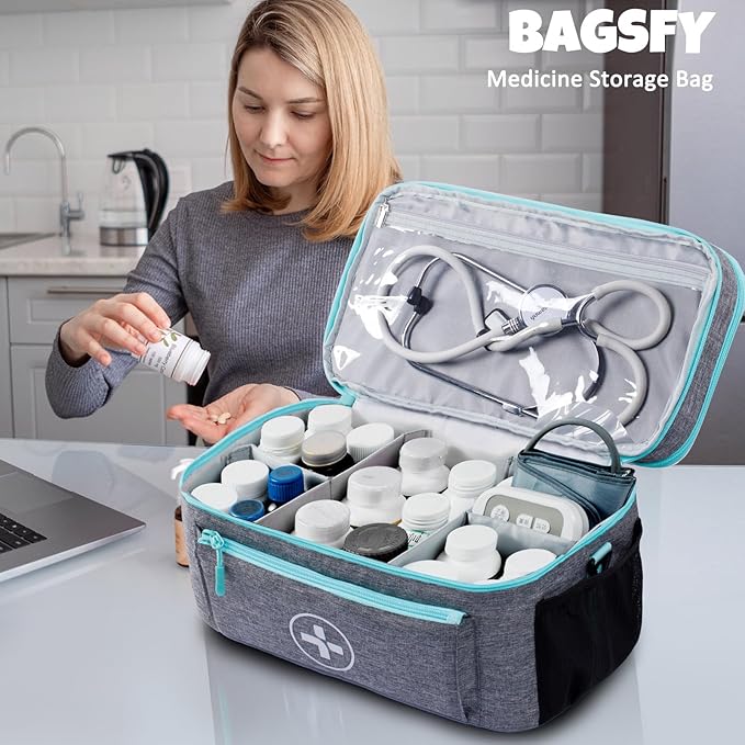 BAGSFY Travel Medicine Bag Organizer, Medical Bag Empty, Pill Bottle Organizer - Image 7