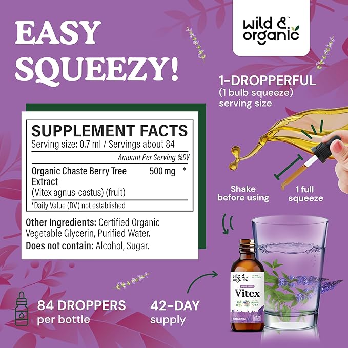 Wild & Organic Vitex Tincture for Perimenopause & Mood Support - Image 3