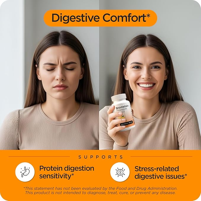 Balancebreens Bromelain 500mg Capsules – 2400 GDU Pineapple Extract Supplement - Image 2
