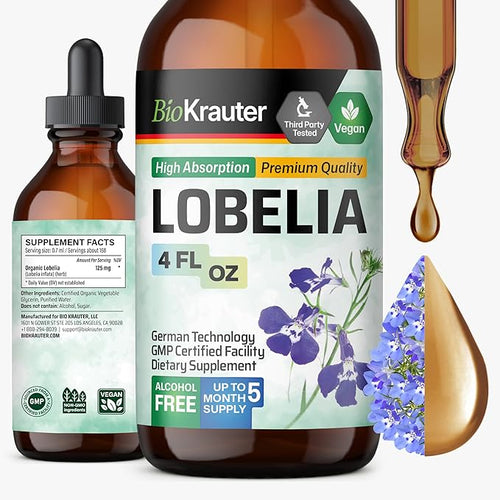 BIO KRAUTER Lobelia Tincture for Lung Cleanse & Detox by BioKrauter