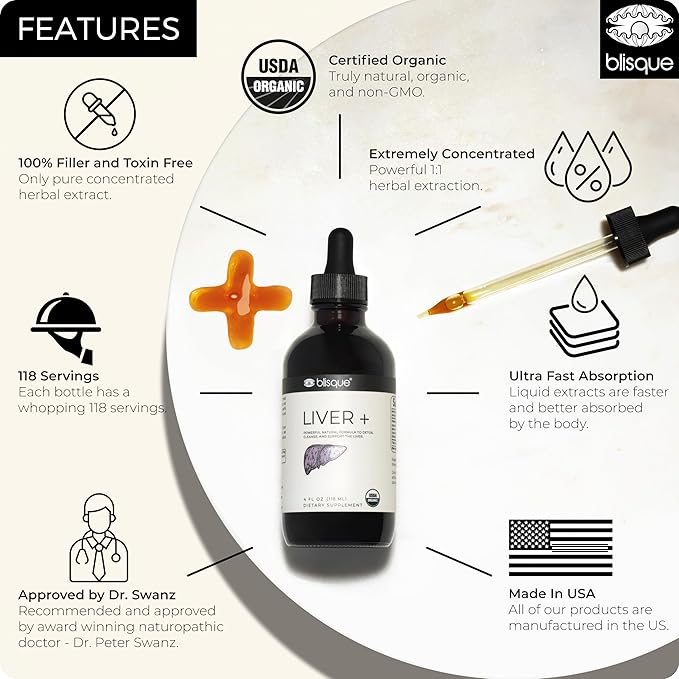 Blisque – Organic Liver Support Complex Supplement to Detox, and Repair The - Image 3