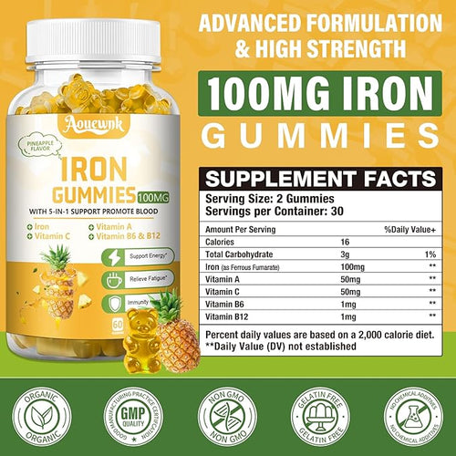 1 Pack 100MG Iron Supplements Gummies - Image 2
