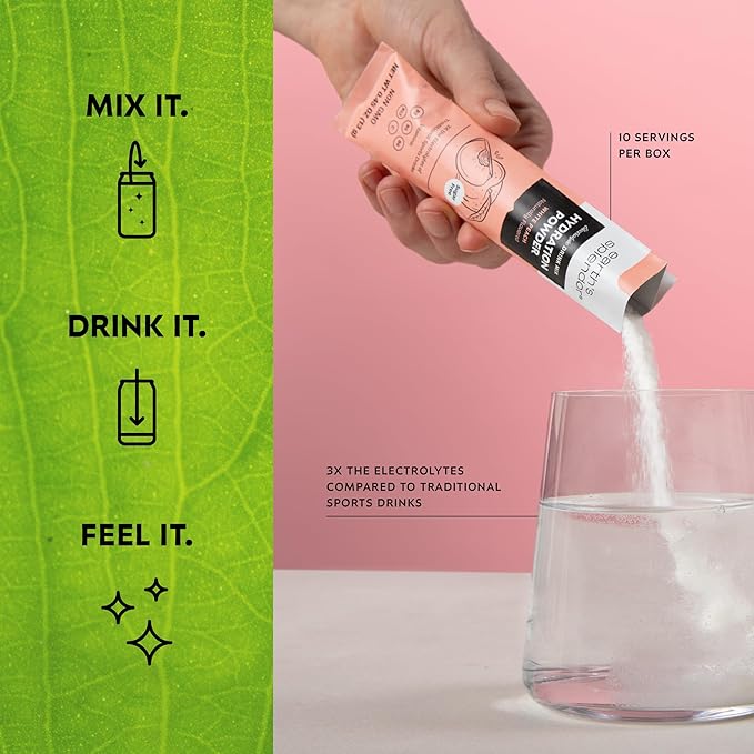 Earth's Splendor Electrolytes Powder Packets Sugar Free White Peach Hydration - Image 4