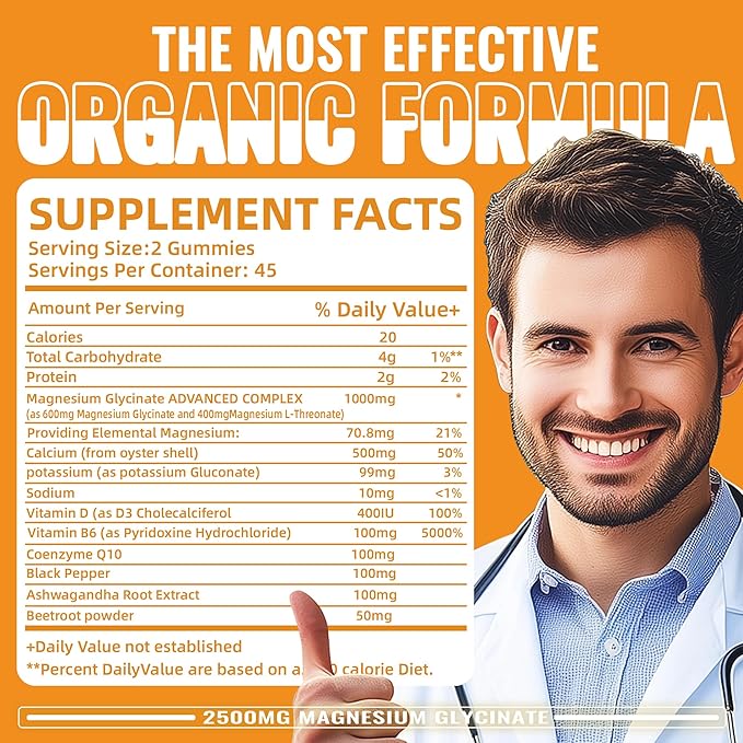 Magnesium Glycinate Gummies- Sugar Free Magnesium Potassium Supplement - Image 7
