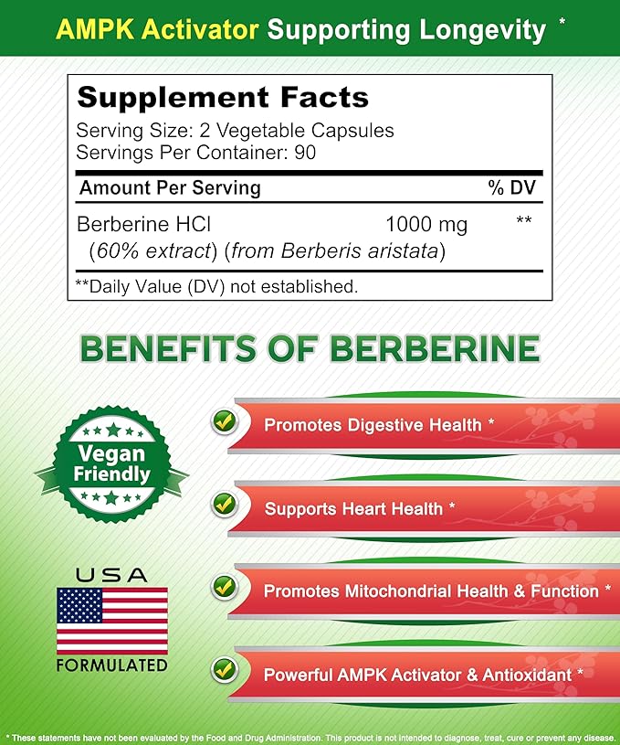 aSquared Nutrition Pure Berberine 1000mg Supplement - Image 4