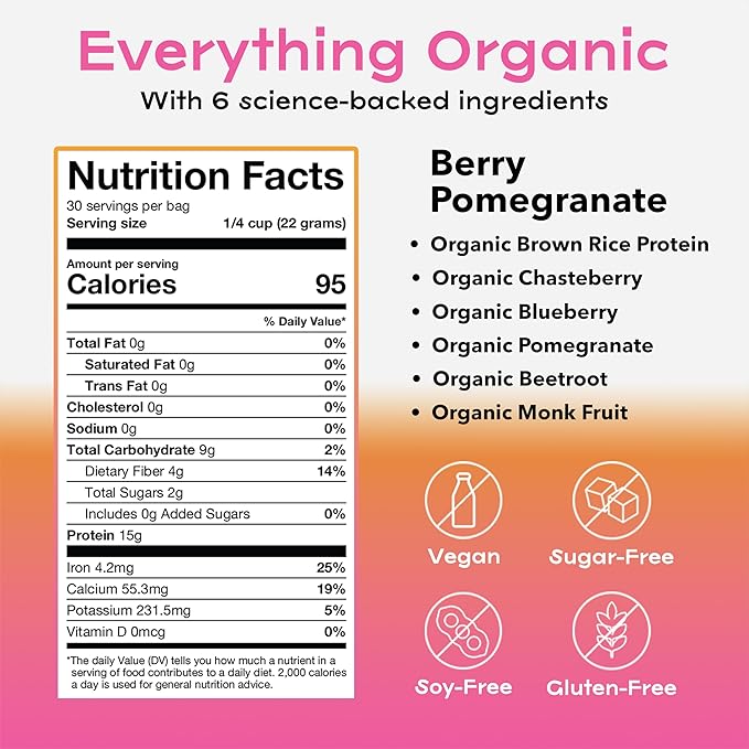 Organic & Vegan Protein Powder for Women Pomegranate Berry – Delicious Protein - Image 4