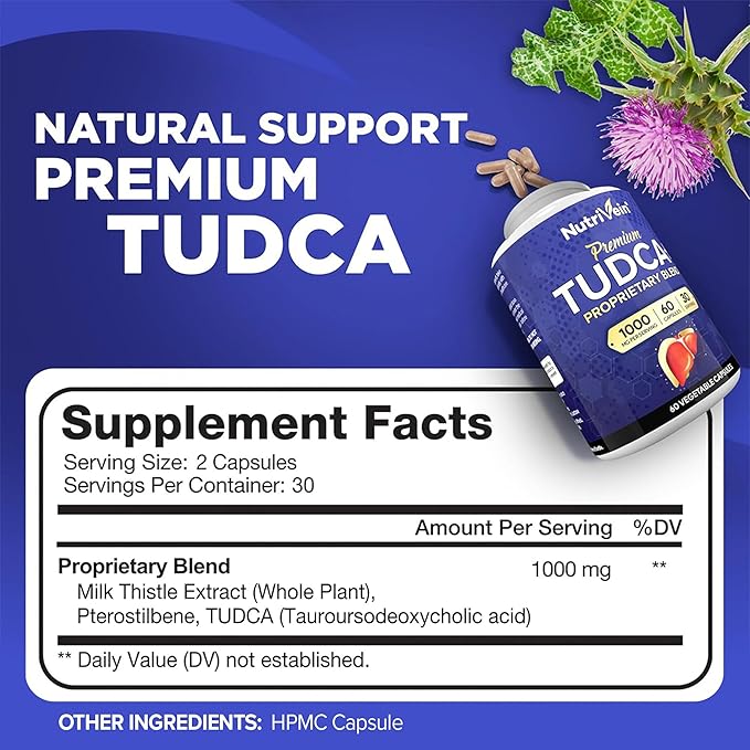 Nutrivein Premium TUDCA+ Liver Support Supplement 1000mg - Image 2