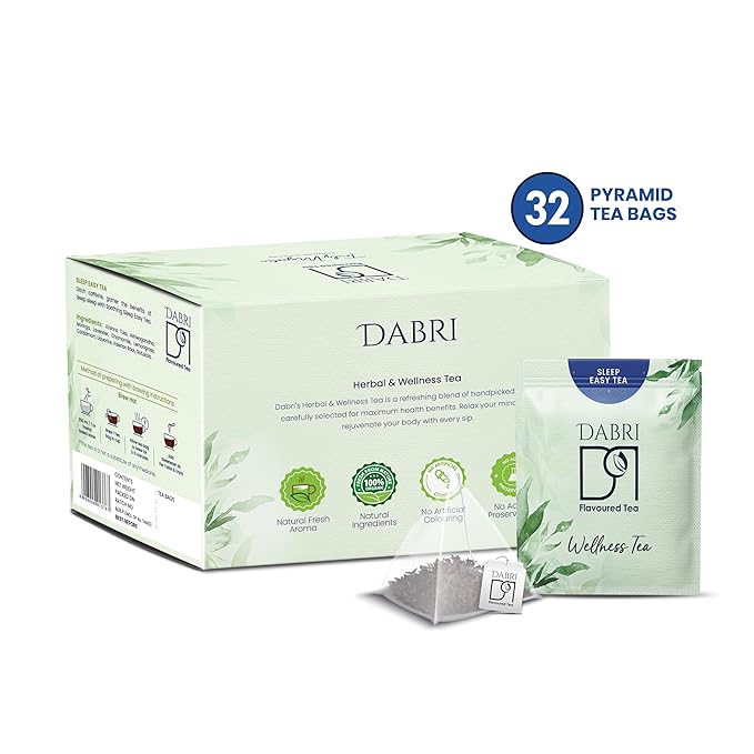 Dabri Sleep Easy Wellness Tea Bags | 32 Pyramid Bags | Bedtime Tea - Image 3