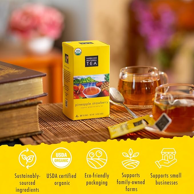 Hawaiian Natural Pineapple Strawberry Flavored Organic Tea - Image 4