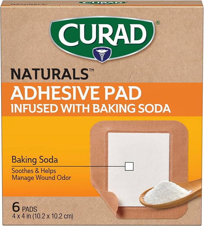 CURAD Naturals Baking Soda Adhesive Pads 4" x 4", Individually Wrapped Sterile - Image 5