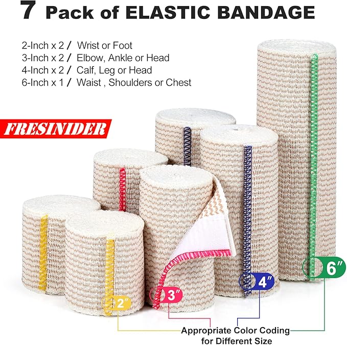 FRESINIDER Premium Elastic Bandage Wrap Self Adhesive Cotton Latex Free - Image 2