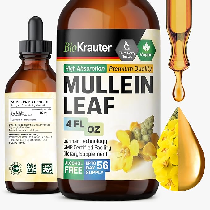 BIO KRAUTER Mullein Drops for Lungs 4 Fl. Oz by BioKrauter