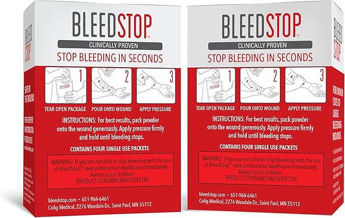 BleedStop™ First Aid Powder for Blood Clotting, Trauma Kit, Blood Thinner - Image 2