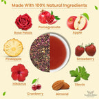 TeaNOURISH Sparkling Sangria | CAFFEINE-FREE Herbal Tea | Refreshing and Fruity - Image 3
