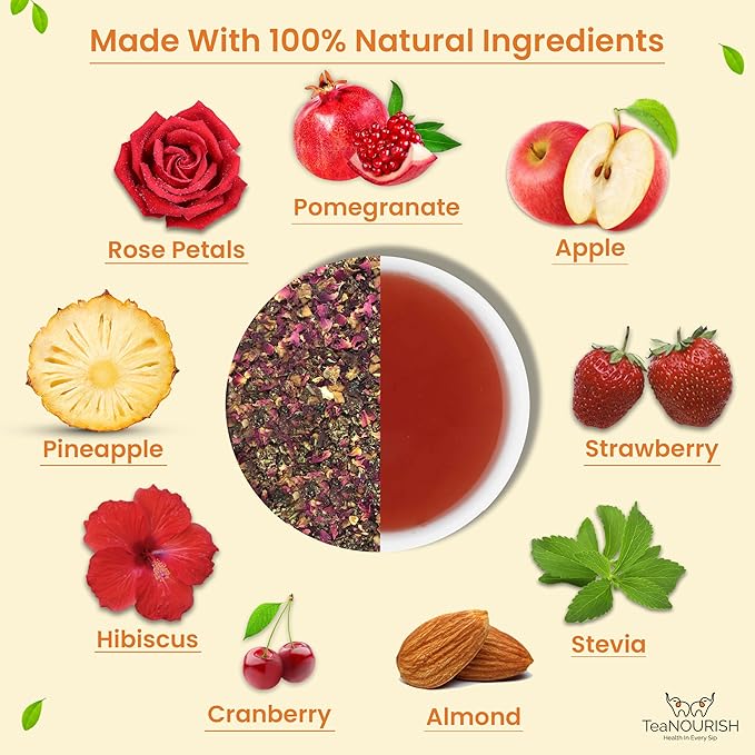 TeaNOURISH Sparkling Sangria | CAFFEINE-FREE Herbal Tea | Refreshing and Fruity - Image 3