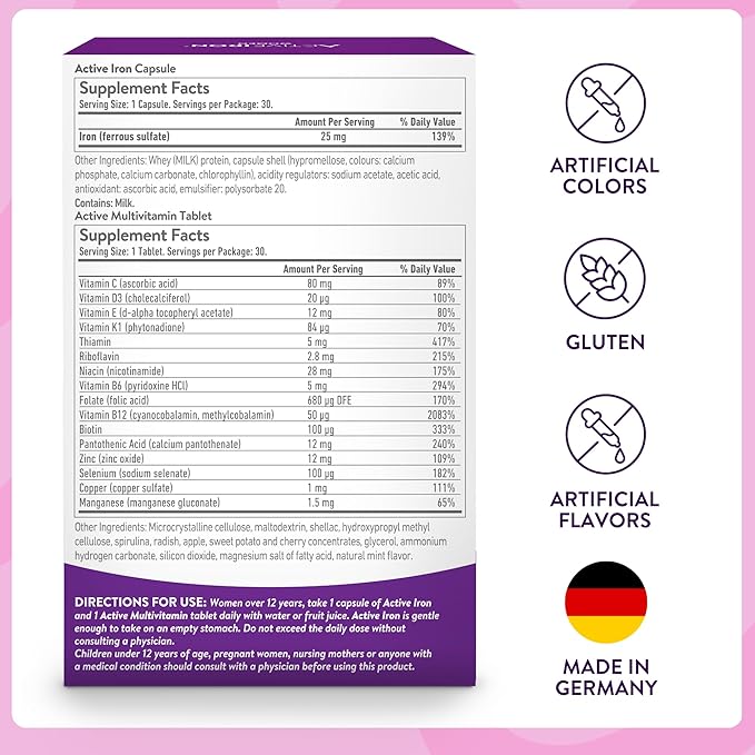 Active Iron Supplement 25mg + Multivitamin - Image 9