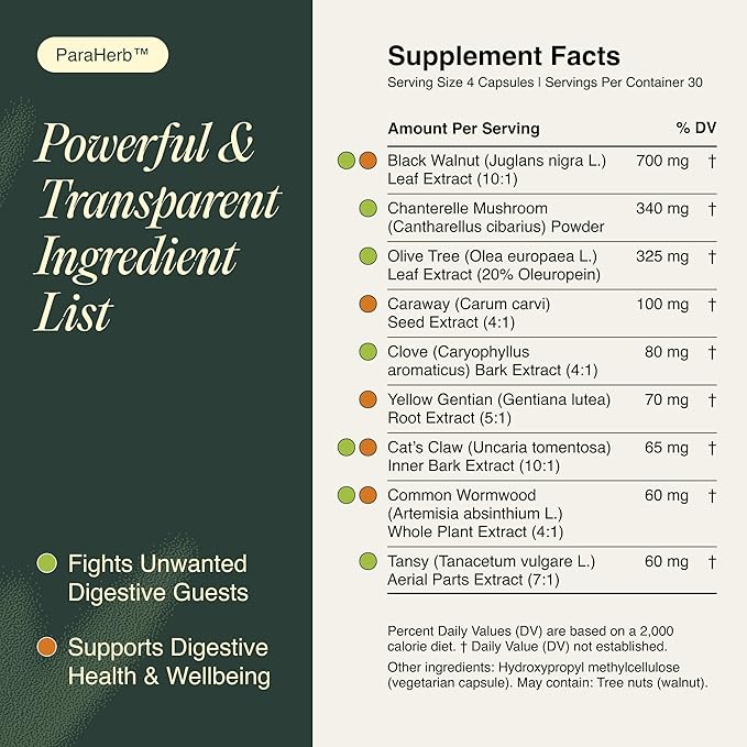 Ecosh ParaHerb™ Wormwood, Clove & Chanterelle Extract Intestinal Cleanse – - Image 6