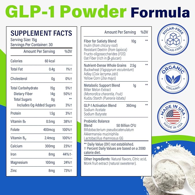 GLP-1 Supplement for Women & Men, Hunger & Metabolism Support | 15000MG GLP-1 - Image 7