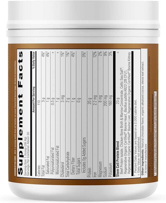 Stem Cell Protein Powder Chocolate – Bone Marrow & Bone Broth Protein, Bacillus - Image 9