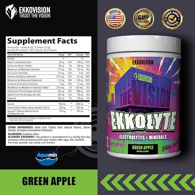 Ekkovision Ekkolyte Electrolytes & Minerals Powder, 50 MG Vitamin C & 155 MG - Image 3
